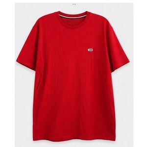 Tommy Hilfiger Mens Red Crewneck Short Sleeve Flag Logo T-Shirt Large